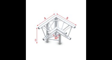 Showtec DT22 Decotruss 013 3-weg hoek 90g apex down