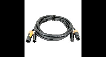 DAP FP22 Pro Power True & 3p XLR stroom & DMX combikabel 3m