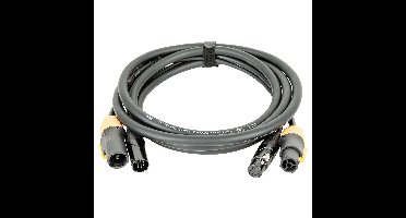 DAP FP23 Pro Power True & 5p XLR stroom & DMX combikabel 3m