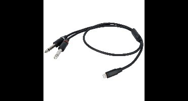 DAP FL101 verloopkabel lightning naar 2x jack mono 75cm