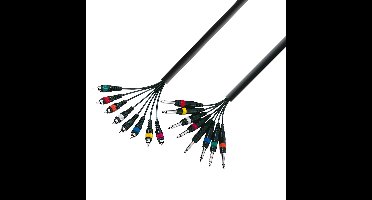 Adam Hall 3 Star L8 PC 0500 multikabel 8 x Jack TS naar 8 x RCA 5 m