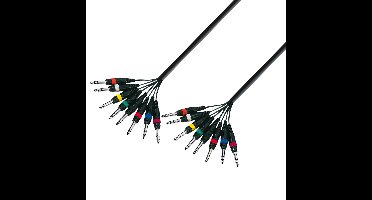 Adam Hall 3 Star L8 VV 0300 multikabel 8 x Jack TRS naar 8 x Jack TRS 3 m