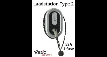 EV Home Box Laadstation type 2, 1 fase 32A, rechte laadkabel