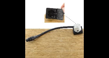 Wandcontactdoos enkelvoudig zwart 16A