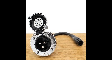 Walstroom invoer/inlet 16A verchroomd met snoer