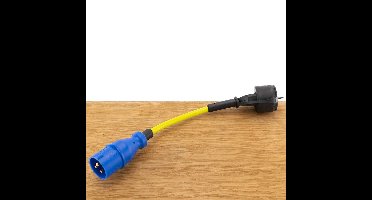Verloopstekker 1 fase CEE 16A naar schuko