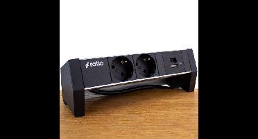 Bureau Stekkerdoos Desk-Top Plus, 2xSchuko + USBA/USB-C 4.2A - 0,6m Prolink kabel