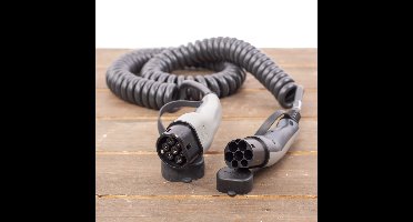 Basic Line Laadkabel type 2 naar type 2 - coiled - 1 fase 16A - 4 meter