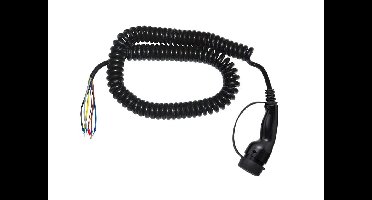 E-Line Laadkabel Type 2 naar open einde - 1x32A - 4 meter - Coiled