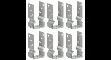 Grondankers 6 st 7x6x15 cm gegalvaniseerd staal zilverkleurig