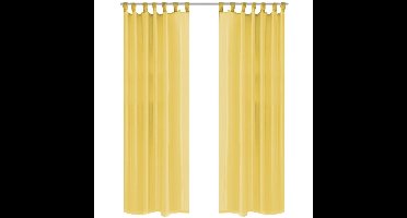 Gordijnen voile 140x175 cm geel 2 st