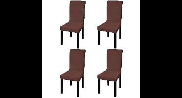 Stoelhoes stretch recht 4 stuks bruin