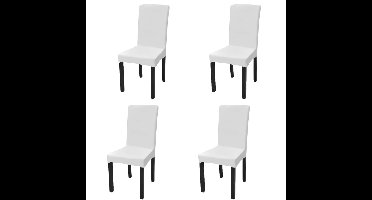 Stoelhoes stretch recht 4 stuks wit
