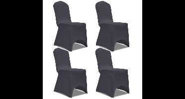 Stoelhoes stretch antraciet 4 stuks