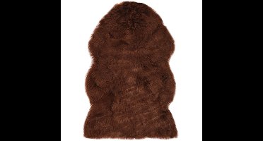 Vloerkleed 60x90 cm kunstschapenvacht bruin