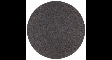 Vloerkleed handgemaakt rond 120 cm jute donkergrijs