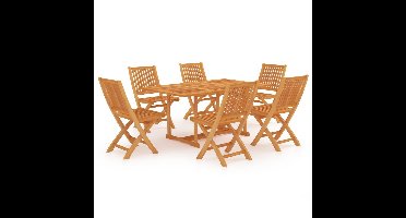 7-delige Tuinset massief teakhout