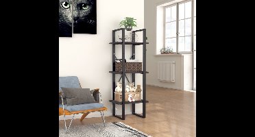 Boekenkast met 3 schappen 40x30x105 cm bewerkt hout grijs