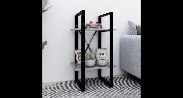 Boekenkast met 2 schappen 40x30x70 cm bewerkt hout betongrijs