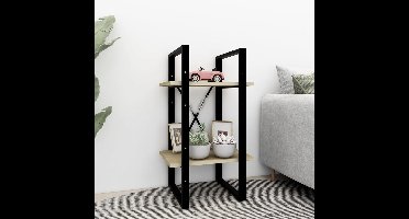 Boekenkast met 2 schappen 40x30x70 cm bewerkt hout sonoma eiken