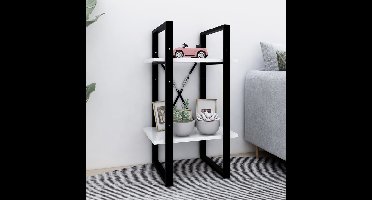 Boekenkast met 2 schappen 40x30x70 cm bewerkt hout wit