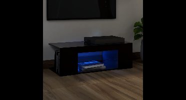 Tv-meubel met LED-verlichting 90x39x30 cm zwart