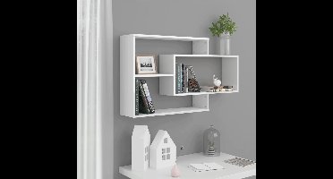 Wandschappen 104x20x58,5 cm bewerkt hout hoogglans wit