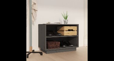 Schoenenkast 60x34x45 cm massief grenenhout grijs