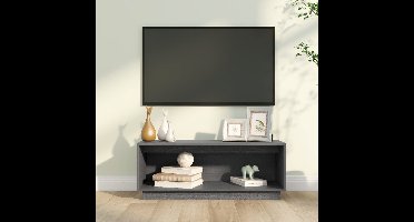 Tv-meubel 90x35x35 cm massief grenenhout grijs