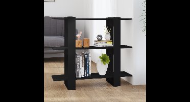 Boekenkast/kamerscherm 100x30x87 cm zwart