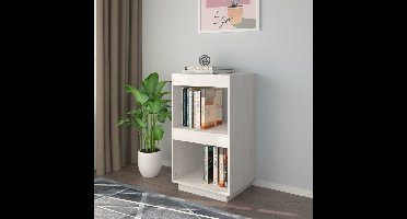 Boekenkast 40x35x71 cm massief grenenhout wit