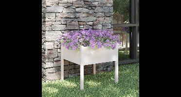 Plantenbak 70x70x70 cm massief grenenhout wit