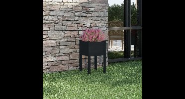 Plantenbak 40x40x70 cm massief grenenhout zwart