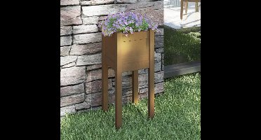 Plantenbak 31x31x70 cm massief grenenhout honingbruin