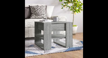 Salontafel 55,5x55x45 cm bewerkt hout grijs sonoma eikenkleurig