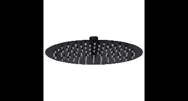 Regendouchekop rond 25 cm roestvrij staal zwart