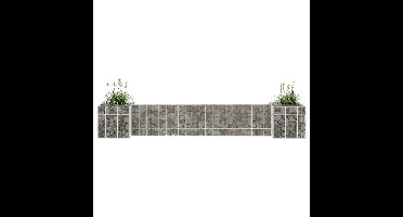 Gabion plantenbak H-vormig 260x40x40 cm staaldraad
