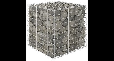 Gabion plantenbak verhoogd kubus 50x50x50 cm staaldraad
