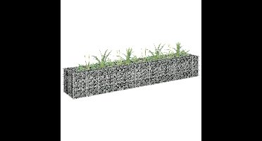 Gabion plantenbak verhoogd 180x30x30 cm gegalvaniseerd staal