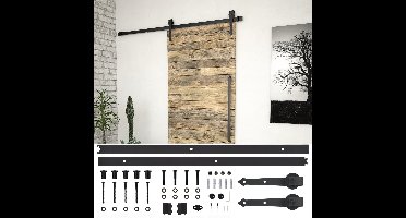 Doos met onderdelen voor schuifdeur 200 cm staal zwart