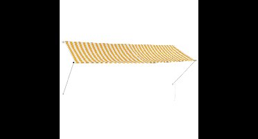 Luifel uittrekbaar 350x150 cm geel en wit