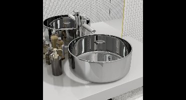 Wastafel 40x15 cm keramiek zilverkleurig