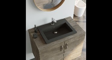 Wasbak 600x450x120 mm graniet zwart