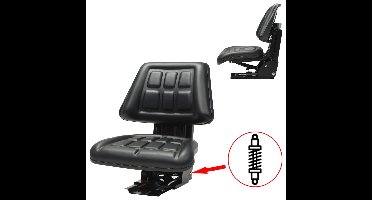 Tractorstoel met ophanging zwart