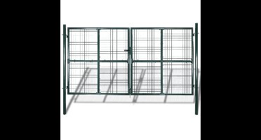 Tuinpoort modern hekwerk 289 x 200 cm / 306 x 250 cm (donkergroen)