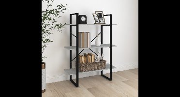 Boekenkast 80x30x105 cm bewerkt hout grijs sonoma eikenkleurig