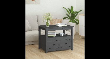 Salontafel 71x49x55 cm massief grenenhout grijs