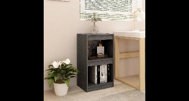 Boekenkast 40x30x71,5 cm massief grenenhout grijs