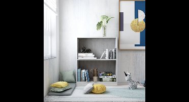 Boekenkast 60x24x76 cm bewerkt hout betongrijs