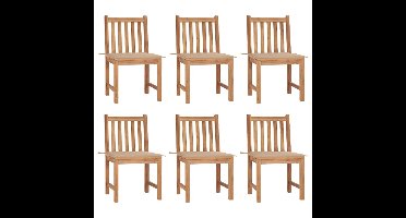Tuinstoelen 6 st met kussens massief teakhout